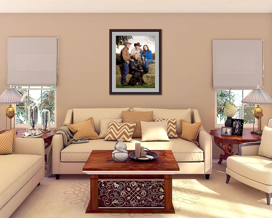 Sample Living Room with Wall Art