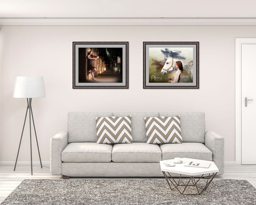 Sample Living Room with Wall Art